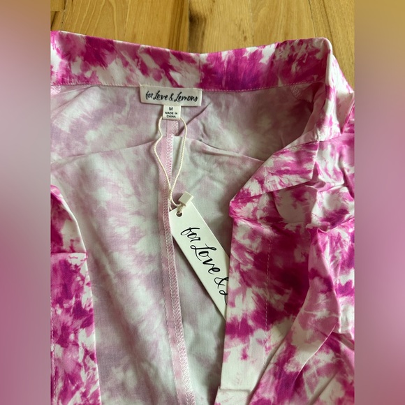 NWT- For Love and Lemons Devon Pink Tie-Dye Kimono Top - Picture 5 of 5